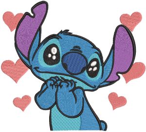 Stitch is a sea of ​​love embroidery design