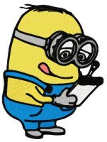 Minion writing embroidery design