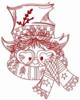 Hedgehog with stylish top hat 3 embroidery design