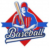 Baseball player 11 embroidery design