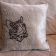 Cushion with tribal cat free embroidery design