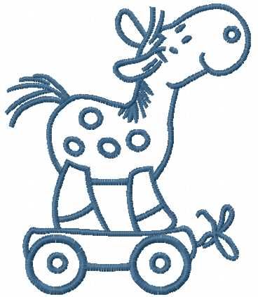 Wooden toy horse free embroidery design