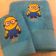 Minion confused design on embroidered towel 