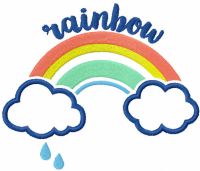 Rainbow and clouds free embroidery design