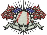 American baseball embroidery design