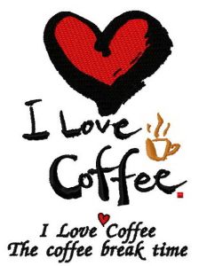 I love coffee embroidery design