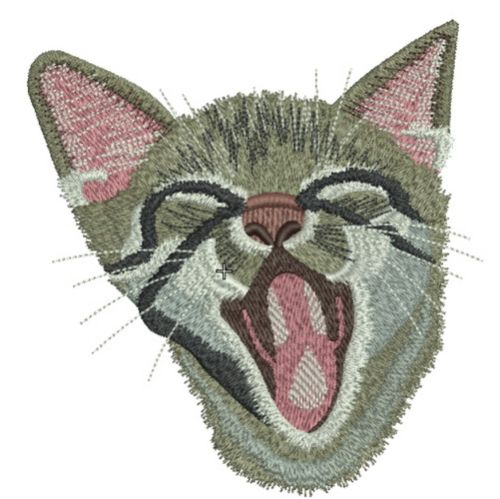 Yawning cat 2 machine embroidery design