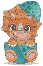 Newborn triceratops embroidery design