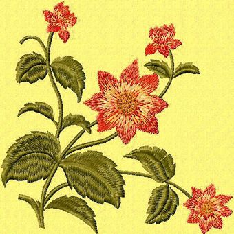Retro Flowers 3 machine embroidery design