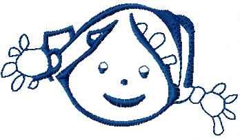 happy girl face free embroidery design 2