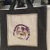 beach bag with stylish pug dog embroidery design
