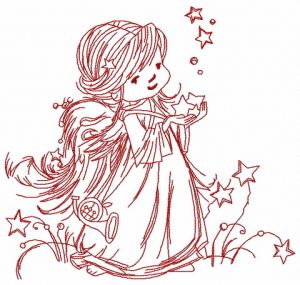 Star angel 2 embroidery design