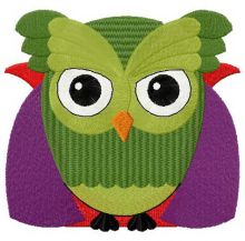 Owl in cloak embroidery design