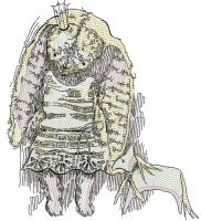 Old bunny princess toy embroidery design