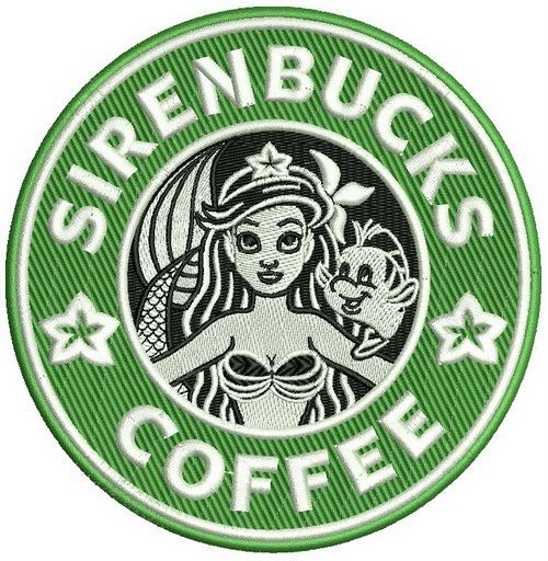 Sirenbucks coffee machine embroidery design