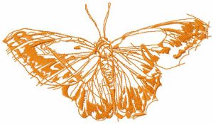 Monarch butterfly orange embroidery design