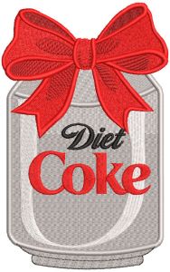 Christmas Diet Cola Red Bow embroidery design