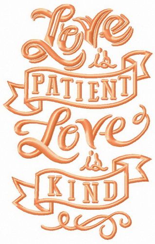 Love is patient machine embroidery design