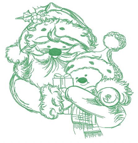 Santa and snowman 5 machine embroidery design