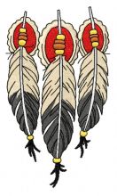 Three feathers embroidery design