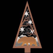 Modern tree Christmas bear embroidery design