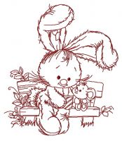 Best friends on the bench 2 embroidery design