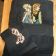 Anna, Elsa and Olaf embroidered on black towels