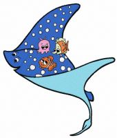 Mr. Ray and his pupils embroidery design