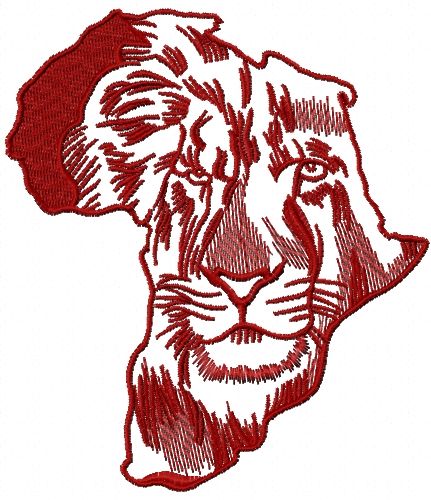 Lion Africa embroidery design