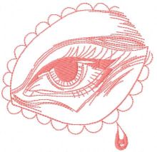 Pink eye embroidery design