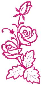 Pink rose embroidery design
