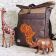 Embroidered leather bag with africa lion design