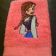 Embroidered Anna on pink towel