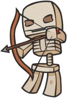 Minecraft Cute Skeleton embroidery design