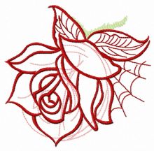 Rose and web embroidery design