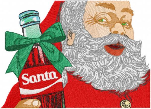 Santa present bottle embroidery design