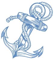 Sea anchor embroidery design