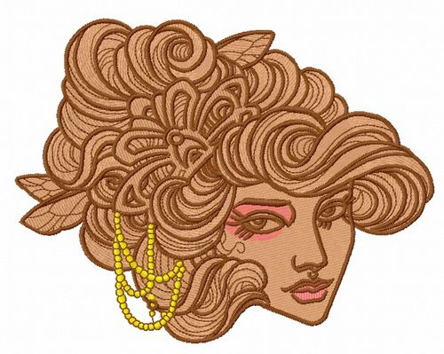 Supercilious girl 4 machine embroidery design