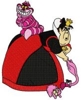 Queen playing cricket embroidery design