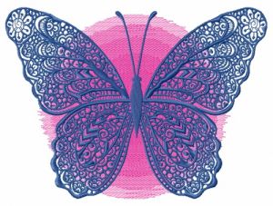 Lace butterfly embroidery design