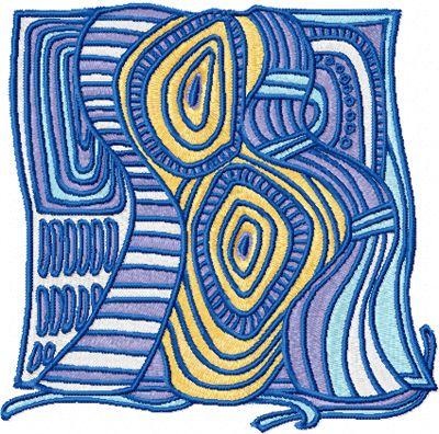 South pacific shell machine embroidery design