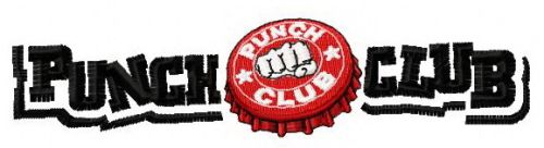 Punch Club logo machine embroidery design