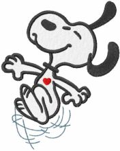 Snoopy jumping embroidery design