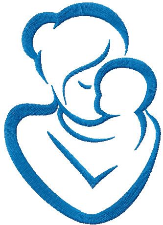 Mother and baby free embroidery design