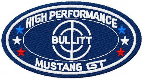Mustang Bullitt GT2 machine embroidery design
