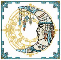 Indian moon embroidery design