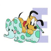 Pluto E Elephant embroidery design
