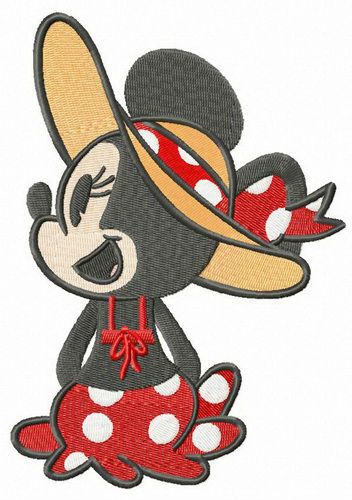 Minnie's vacation machine embroidery design