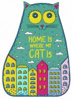 Home is where my cat is embroidery design