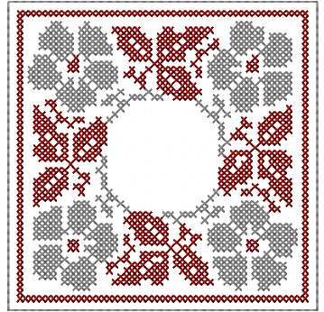 Flower block cross stitch free embroidery design 2